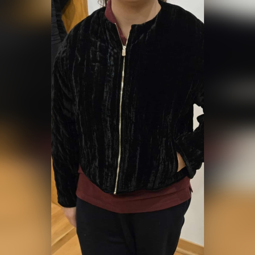 NWOT ZARA Black Velvet Women's Jacket Sz S - Picture 5 of 5
